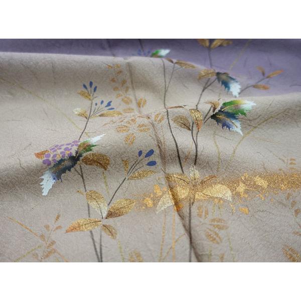 附下訪問着 多から 金蒔 押し箔 刺繍絵柄 正絹 9009 附下訪問着 多から 金蒔 押し箔 刺繍絵柄 正絹 9009