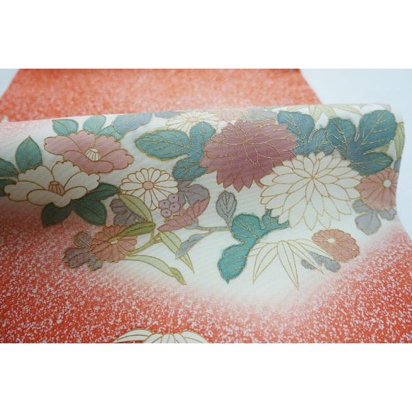 塩瀬 九寸名古屋帯 お太鼓柄 叩き染 可憐に咲く花 正絹 10424 : 10424  