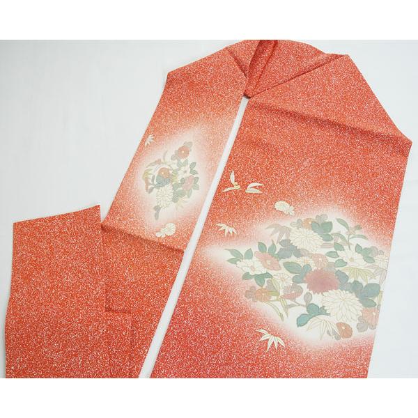 塩瀬 九寸名古屋帯 お太鼓柄 叩き染 可憐に咲く花 正絹 10424 : 10424  