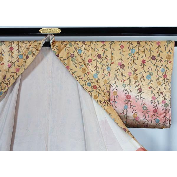 訪問着 沙綾型地紋 枝垂れ桜 段暈し模様 袷 適用身長158cm位 正絹  