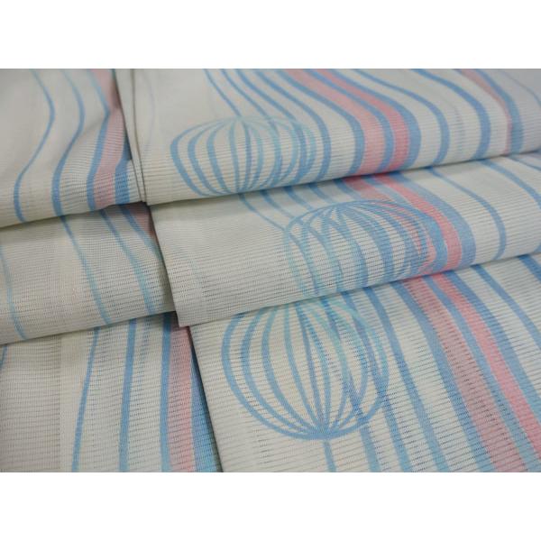 夏物 夏のきもの 未使用 絽小紋 涼しげな揺らぎ手毬調柄 ポリエステル  