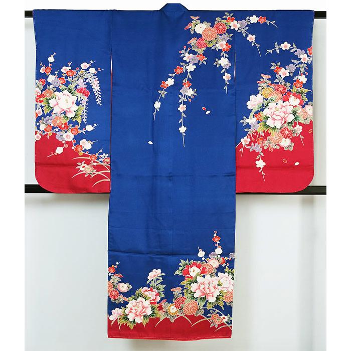 未使用しつけ糸付き お祝い着 宮参り 七五三 子供用着物 女の子用 絵羽