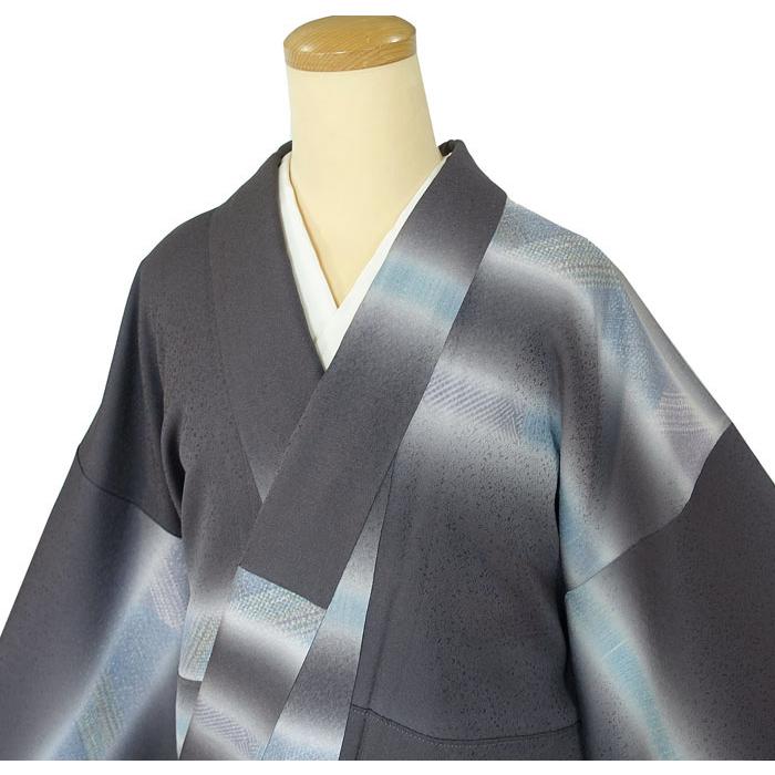 小紋 附下げ調 袷のきもの 紋意匠 幾何学暈し模様 身丈167cm 正絹 
