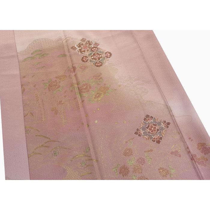 訪問着 袷のきもの 沙綾型地紋入り 金箔押し加工 相良刺繍 身丈