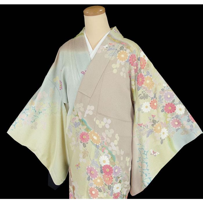 訪問着 豪華叩き染め押し金箔 宝尽し刺繍 正絹 6745 by メルカリ｜訪問 