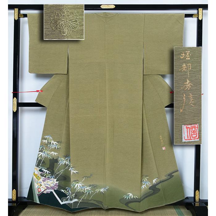 正絹袷小紋しつけ糸付き未使用品値下げお得!