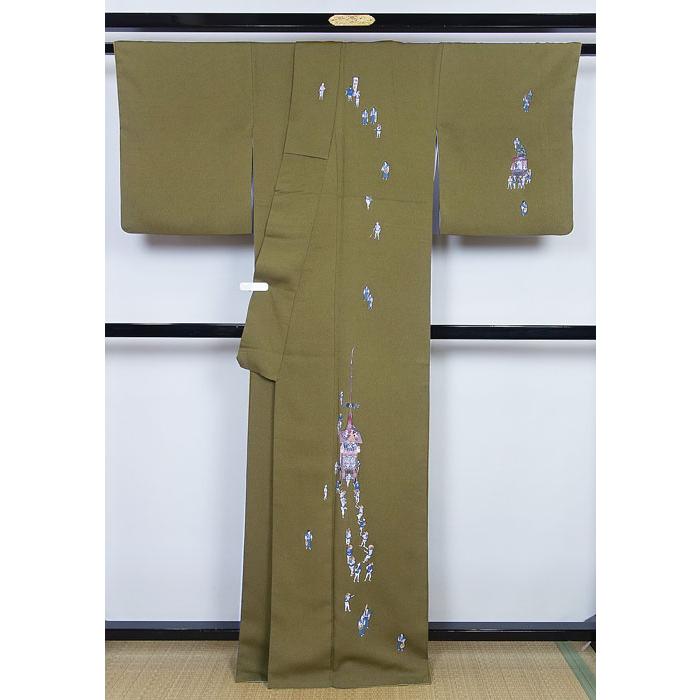 附下訪問着 多から 金蒔 押し箔 刺繍絵柄 正絹 9009 附下訪問着 多から 金蒔 押し箔 刺繍絵柄 正絹 9009