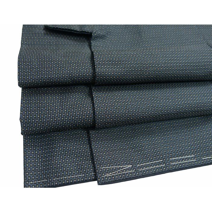 男物アンサンブル しつけ糸付き 大島紬 120変わり亀甲織 175cm  