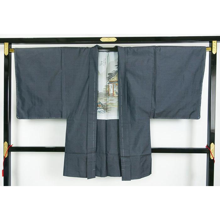 男物アンサンブル しつけ糸付き 大島紬 120変わり亀甲織 175cm  