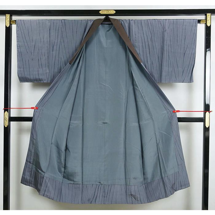 男物アンサンブル しつけ糸付き未使用 長野紬 無地織 166cm前後  