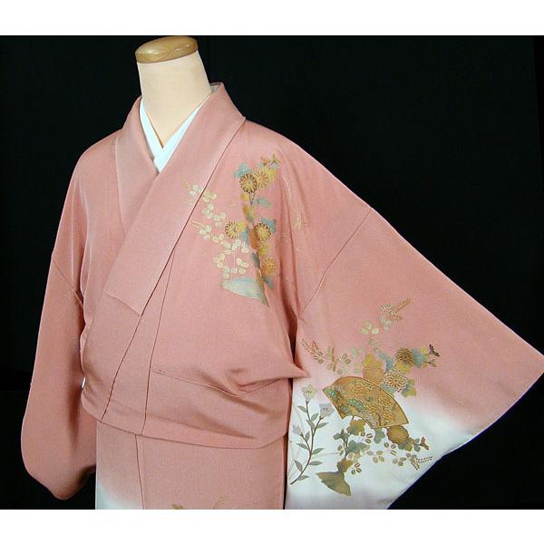 訪問着 金箔 鳳凰 扇面 草花柄 正絹 6197 : きものあかね - 通販 