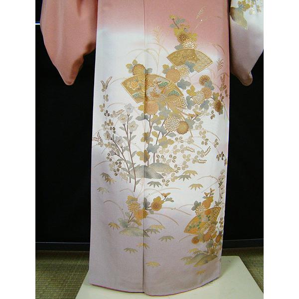 訪問着 金箔 鳳凰 扇面 草花柄 正絹 6197 : きものあかね - 通販 