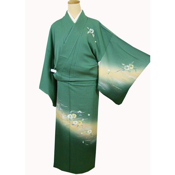訪問着 セミロング丈 水面に咲く枝花 正絹 6939 : 6939 : きものあかね 
