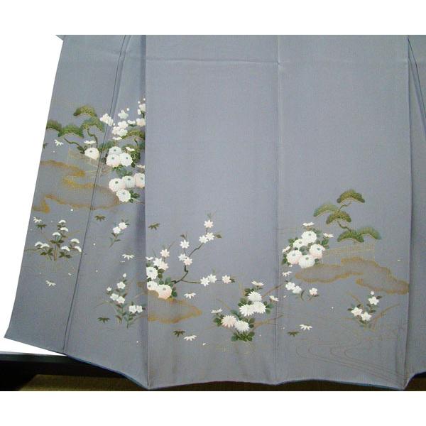 訪問着 庭園に咲き誇る花々 砂金箔雲 正絹 8027 : 8027 : きもの 