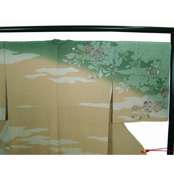 訪問着 壮大な風景絵柄 小海 松原湖落款入り 正絹 8993 : きものあかね 