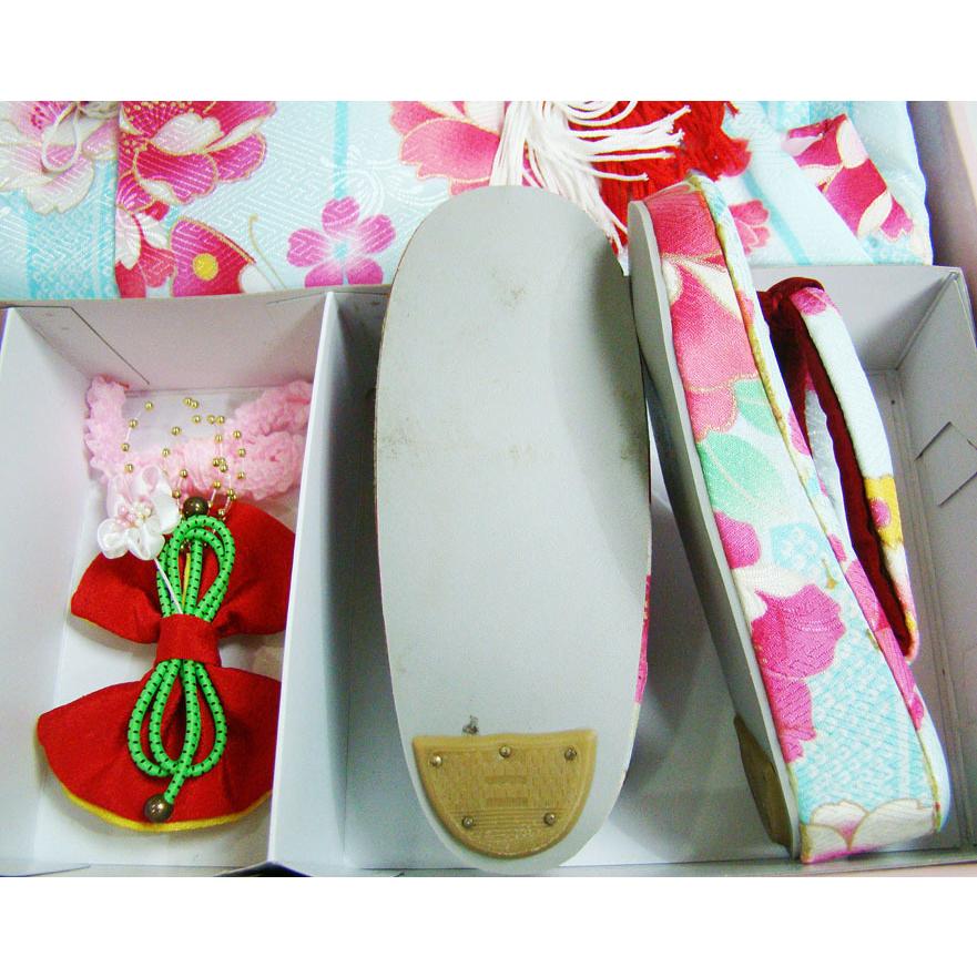 御祝着セット 女の子 七五三 3歳 長着/被布 小物5点セット 9475 
