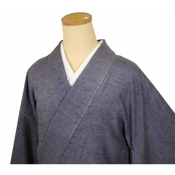 訪問着 未使用 しつけ糸付き 手紡ぎ渋みの暈し染紬 正絹 9625 : きもの 