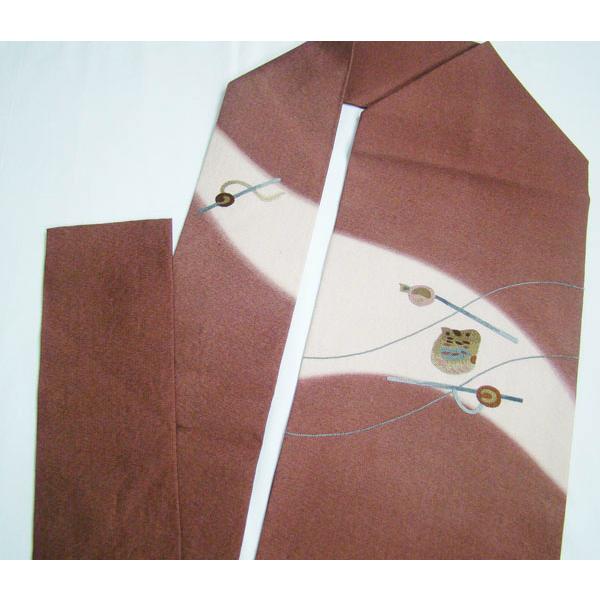 九寸名古屋帯 未使用 お太鼓柄 相良刺繍染帯 斬新な中暈し玩具柄 正絹  