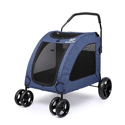 海外正規品 Do Pet 小型犬や猫に大型犬の多頭を折る Ox ペットカート犬カートキャリーペットバギー ブルー ブルー 人気ブランドを Cibeureum Com