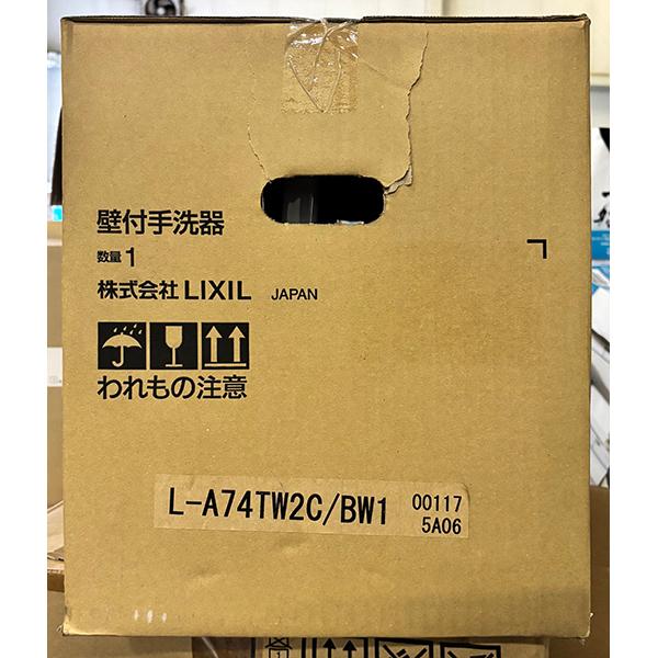 《訳あり・未開梱・梱包破損》◆15時迄出荷OK！INAX/LIXIL【L-A74TW2C/BW1】ピュアホワイト 壁付手洗器 ハイパーキラミック 壁給水・壁排水 水石けん入れタイプ | INAX