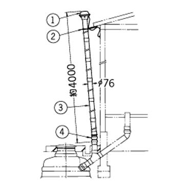 ###INAX LIXIL 簡易水洗便器 ニュートイレーナF専用便槽部品 臭突管セット〔EJ〕