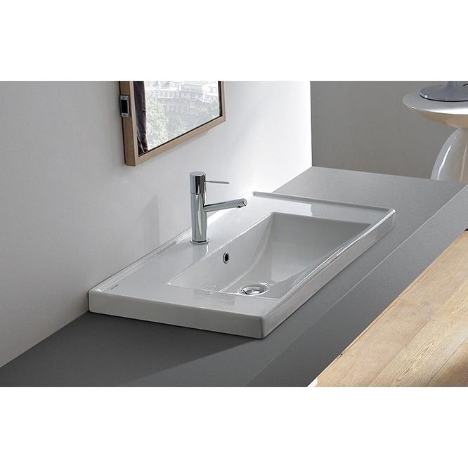 ●CERA/セラ 洗面・室内用便器【SB3005GR】ML続きもの (洗面器のみ) 白いこと 915×465〔EI〕 住宅設備-浴室、浴槽、洗面所-DIY、工具