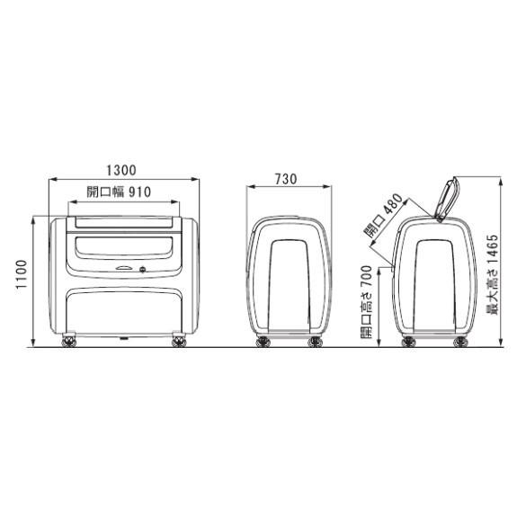 ###u.ダイケン　ゴミ収集庫ベージュ　ポリエチレン製　クリーンストッカー　CKDX型　容量800L　受注約2週　キャスタータイプ