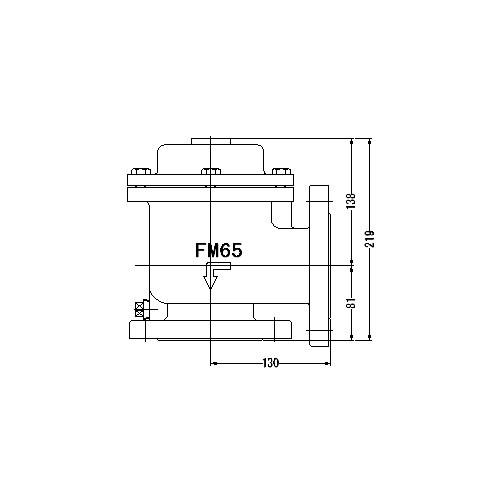FMバルブ製作所【FMバルブ 1型 65A】(アングル型) 定水位弁 取付タイプ(フランジ型) 本体材質(鉛レス青銅)〔EI〕