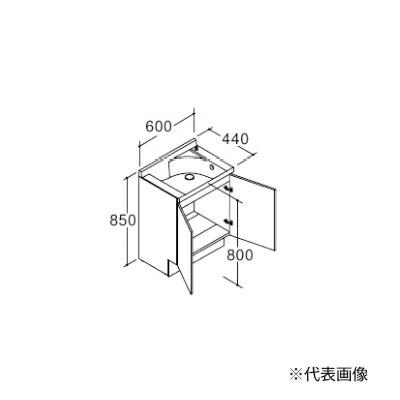 ●INAX/LIXIL 【NSV1N-60W5Y(AM)】スタンダード エスタ 洗面化粧台本体のみ ボウル一体タイプ 自動水栓化粧台 水栓別売 側板白色タイプ 間口600mm 受注約2週