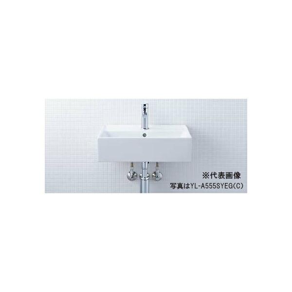 INAX/LIXIL サティス洗面器【YL-A555SYEA(C)】壁付式 シングルレバー混合水栓(エコハンドル) 壁給水 床排水(Sトラップ)〔HC〕