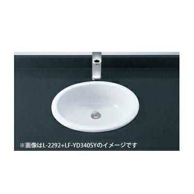 INAX/LIXIL セット品番【L-2292/BW1+LF-YD340SY】はめ込みだ円形洗面器 オーバーカウンター式 シングルレバー混合水栓 壁給水・壁排水(Pトラップ)〔HC〕
