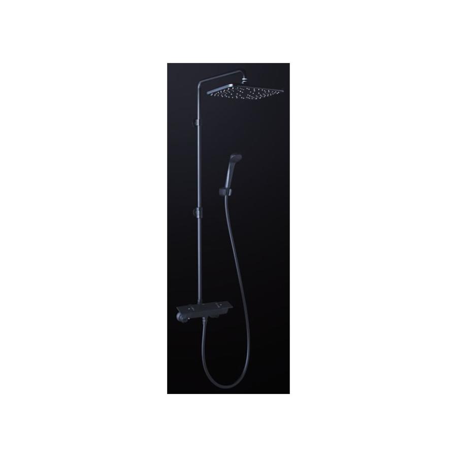 KVK 水栓金具マットブラック 浴室用水栓 オーバーヘッドシャワー付サーモ 寒冷地用〔HB〕