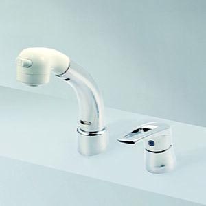 浴室混合栓 KVK 水栓金具【KM8029ZTNCN】洗面用水栓 傾斜水栓 シングル洗髪