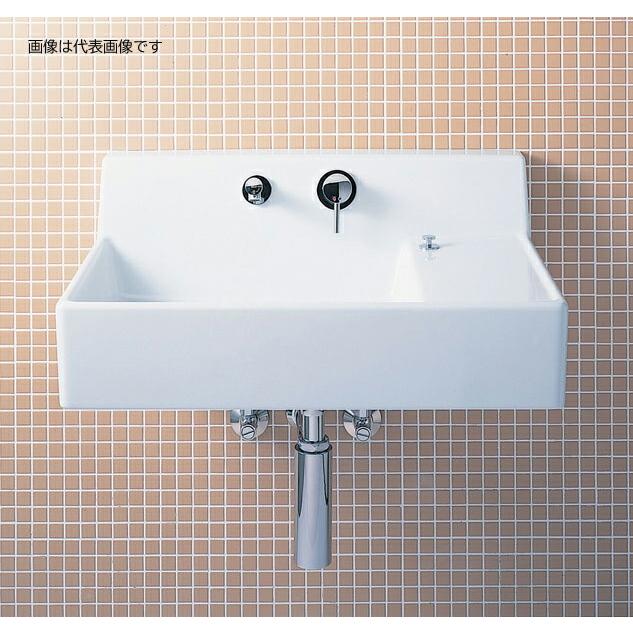 INAX LIXIL サティス洗面器壁付式 シングルレバー混合水栓(エコハンドル) 壁給水 壁排水(ボトルトラップ)〔HC〕