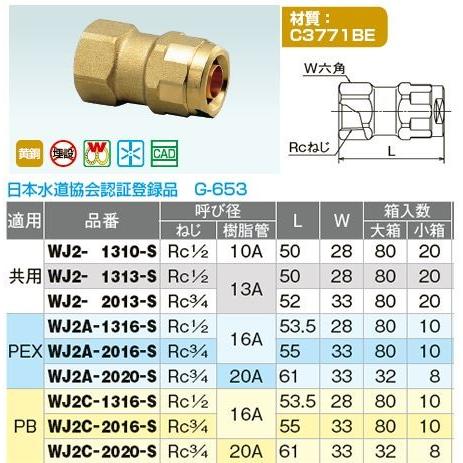 オンダ製作所【WJ2-1310-S】ダブルロックジョイント WJ2型 テーパめ