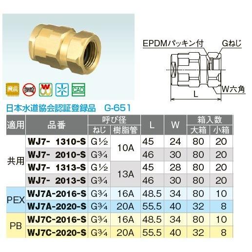 オンダ製作所【WJ7-1313-S】ダブルロックジョイント WJ7型 アダプター