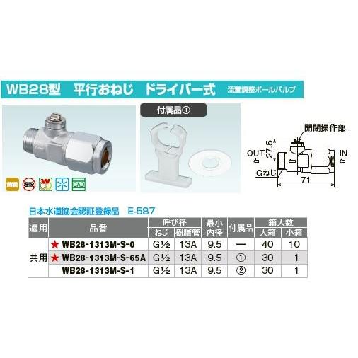 オンダ製作所【WB28-1313M-S-65A】ダブルロックバルブ WB28型