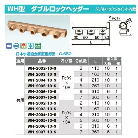 オンダ製作所【WH-2006-13-S】WH型 ダブルロックヘッダー ダブルロック 