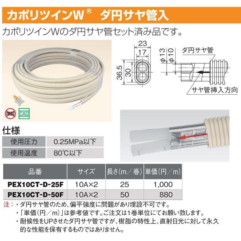 △オンダ製作所【PEX10CT-D-25F】樹脂管 カポリツインW ダ円サヤ