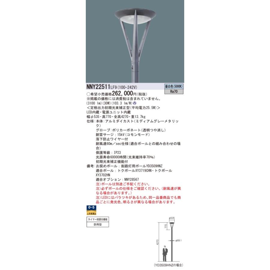 ∬∬βパナソニック　照明器具ＬＥＤ街路灯全周配光２００形昼白色　ポール別売　{V}