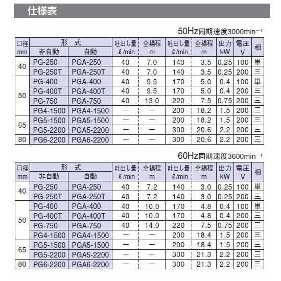 寺田　テラダポンプ(自動)単相100V　新素材水中汚水ポンプ〔GC〕