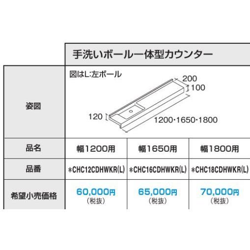 ▲パナソニック 【CHC12CDHWKR】手洗いボール一体型カウンター〔GI〕