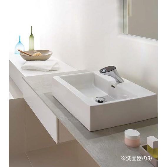 SANEI（水栓金具） - ●三栄水栓/SANEI【SL817436-W-104】洗面器 壁付・カウンタ両相応う 水栓取り付き穴ワンホールタイプ 厚地の外套流動付 Laufen living city〔FA〕 DIY、工具-浴室、浴槽、洗面所-洗面ボウル