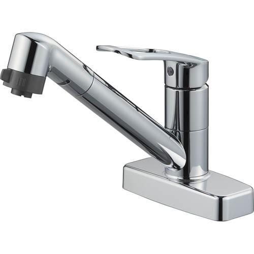 π三栄水栓/SANEI【K7711MEK-13】シングル台付切替シャワー混合栓 寒冷地用〔FA〕
