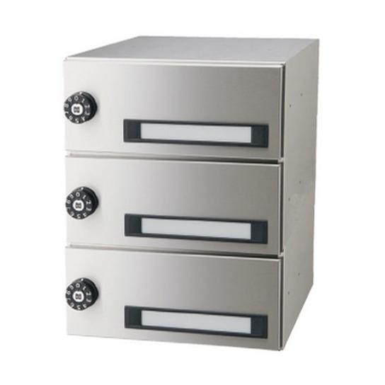 ####u.神栄ホームクリエイト郵便受箱 (ダイヤル錠付) 前入後出型 3戸用 静音ダイヤル錠