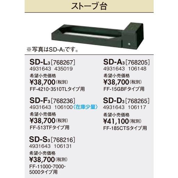 長府(旧サンポット) 部材【SD-S3】ストーブ台 FF-11000・7000・5000