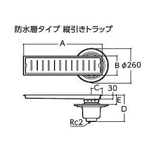 TOTO【YTB450SBS】セット品番(YTB450SR+YTB11AR) 浴室排水ユニット(ステンレス) 防水層タイプ(縦引きトラップ) 150角タイル用 受注約2週〔HB〕