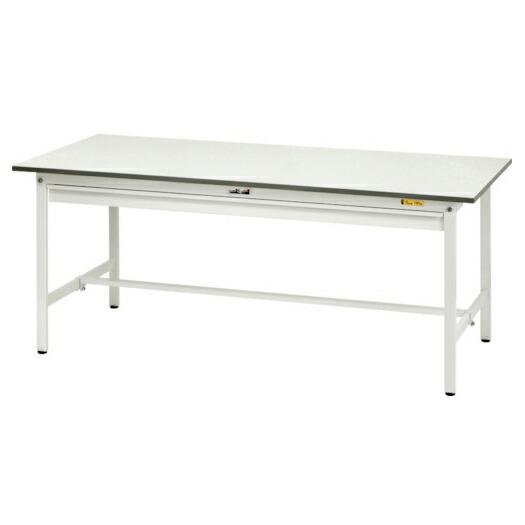 ●u.ヤマキン/山金工業【SUP-1860W-WW】ワークテーブル 150シリーズ 固定式 ワイド引出し付 H740mm 基本形 組立式