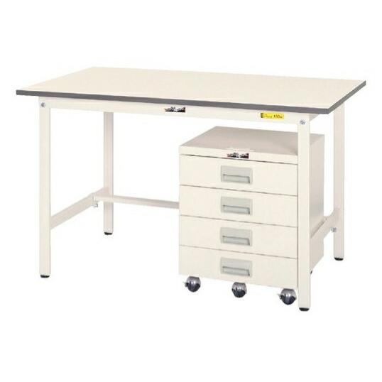 ●u.ヤマキン/山金工業【SUP-1275-WW+UCW-4】ワークテーブル 150シリーズ 固定式 キャビネットワゴン付 組み合わせ事例 組立式