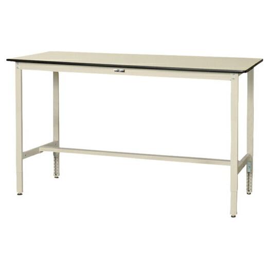 ●u.ヤマキン/山金工業【SWRAH-660-II】ワークテーブル 300シリーズ 高さ調整タイプ H900〜H1200 塩ビシート天板 アイボリー 組立式